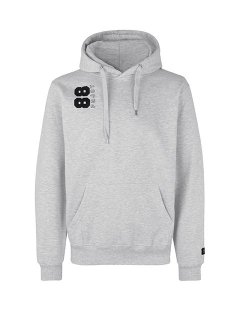 88 COLLECTION Hoodie, Bold Logo  Ash Grey