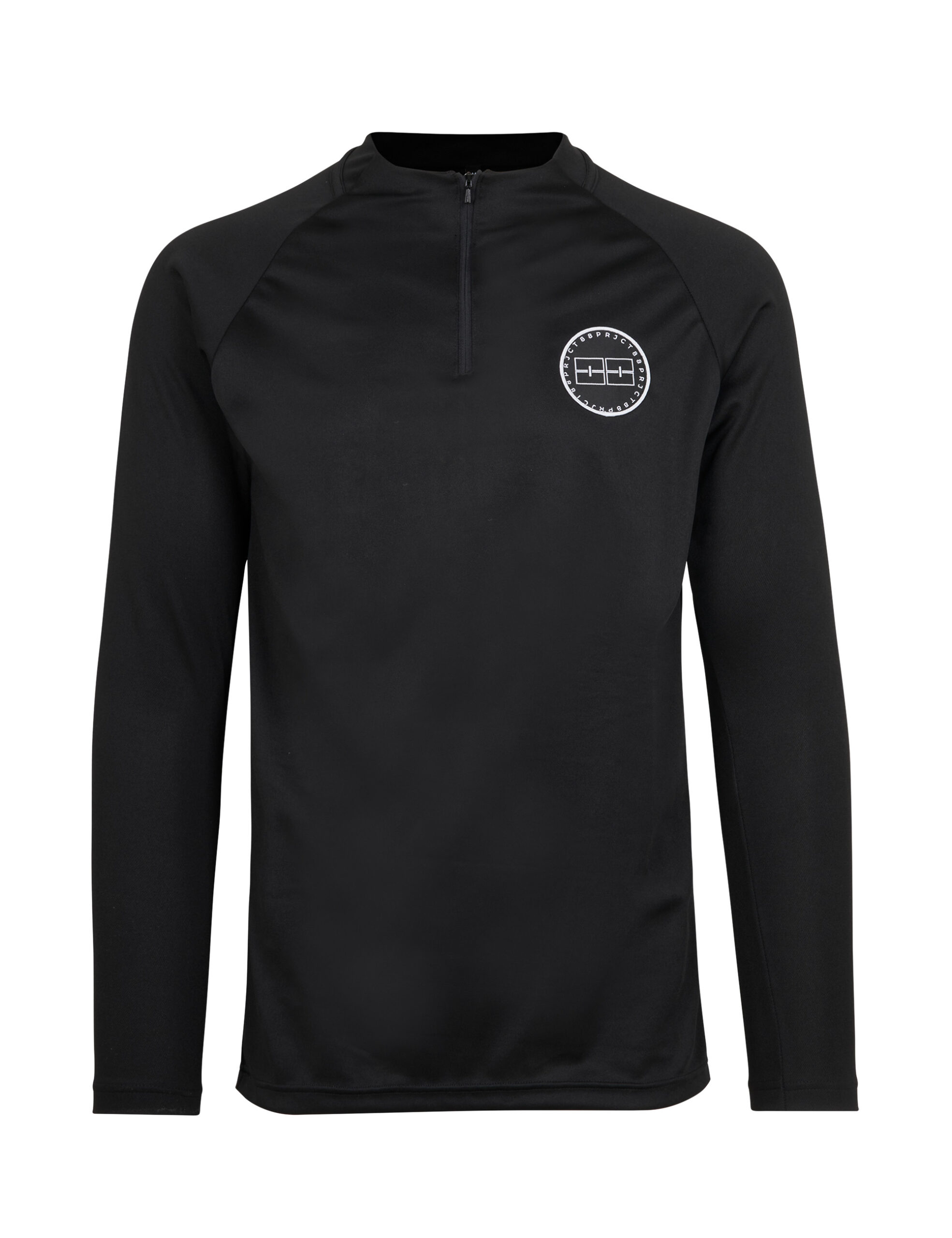 ?LOGO COLLECTION? Long Sleeve Sports Top With Chest Logo   ? Black